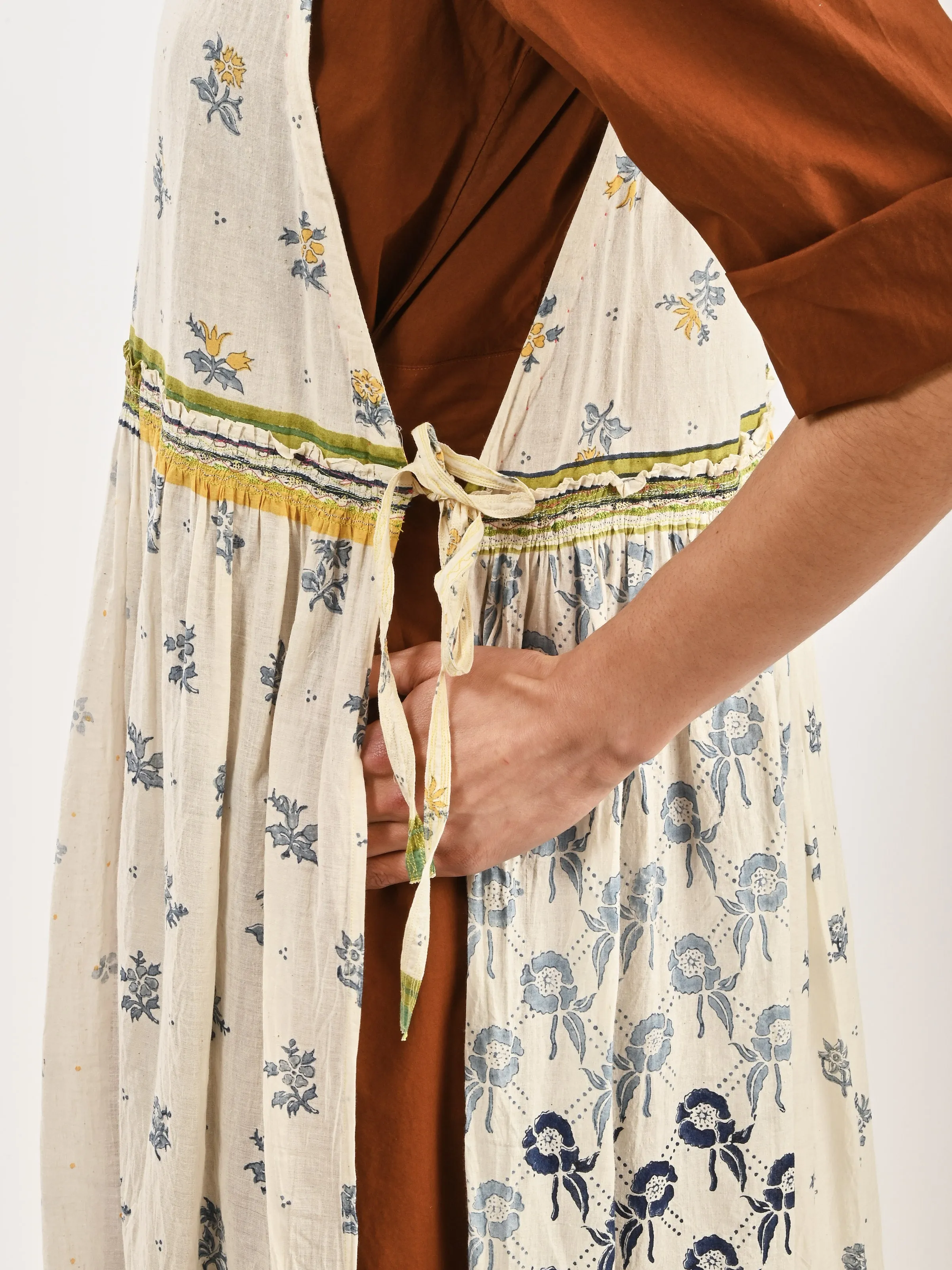 White/Multi Apron Dress