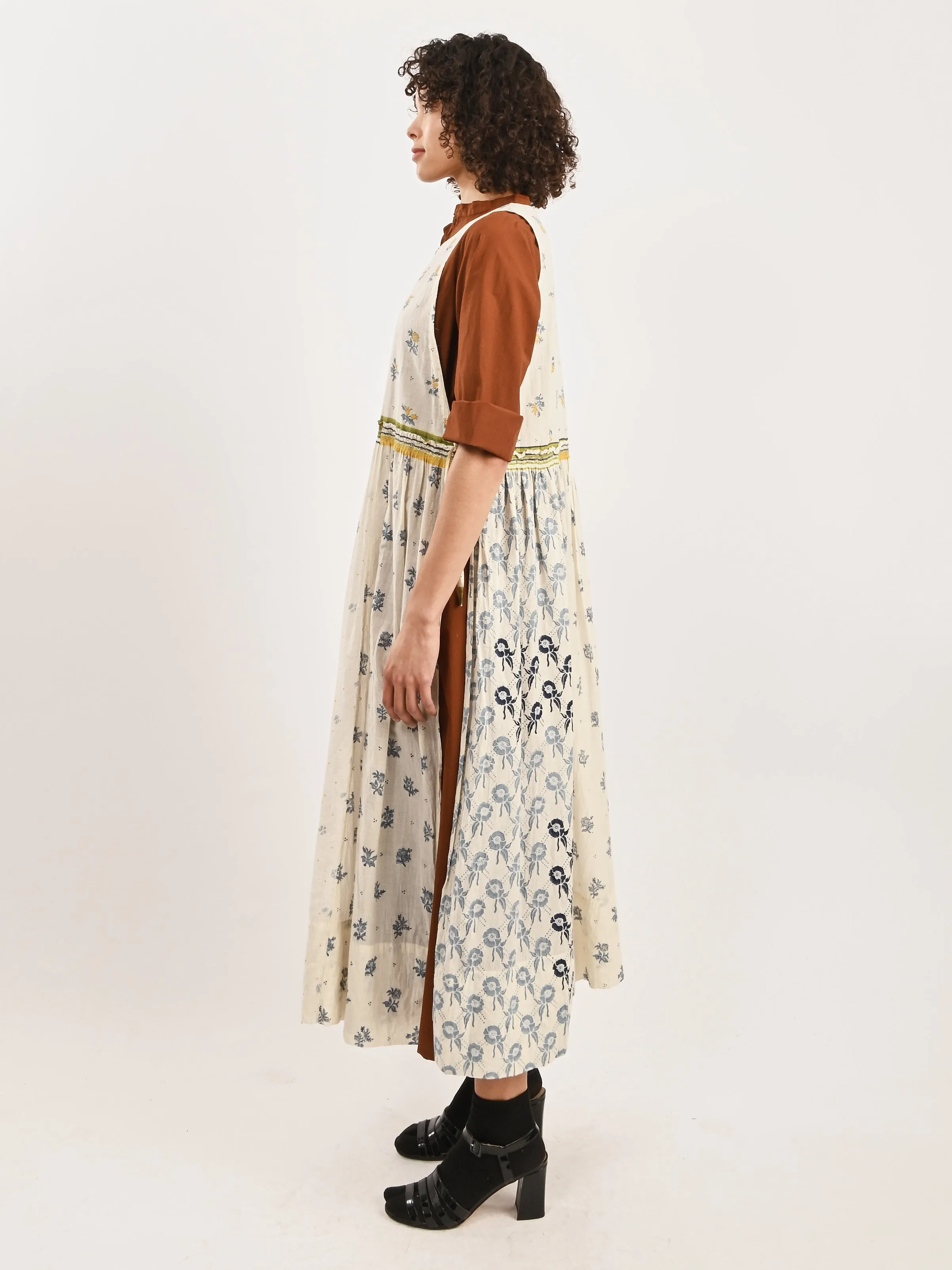White/Multi Apron Dress