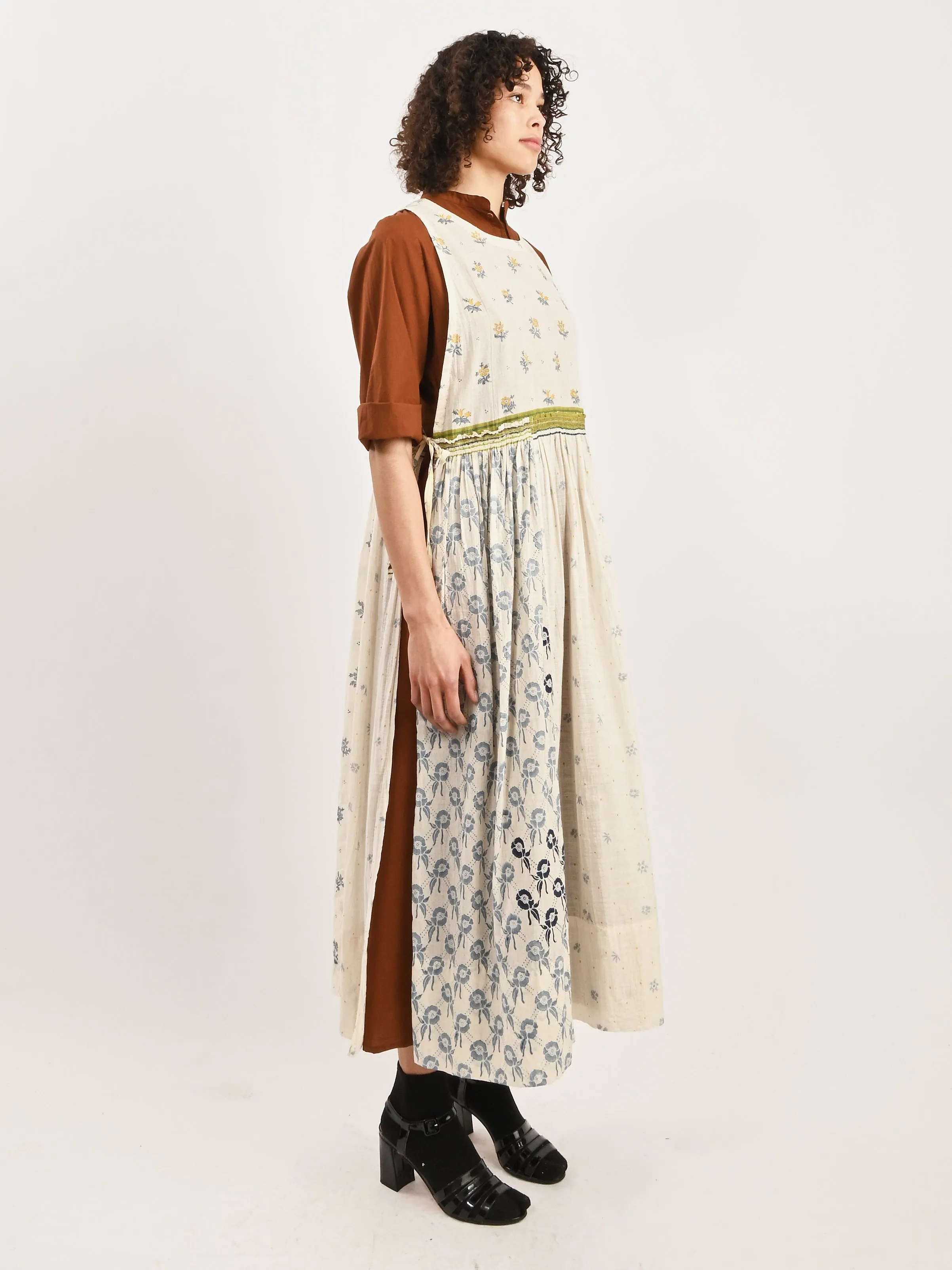 White/Multi Apron Dress