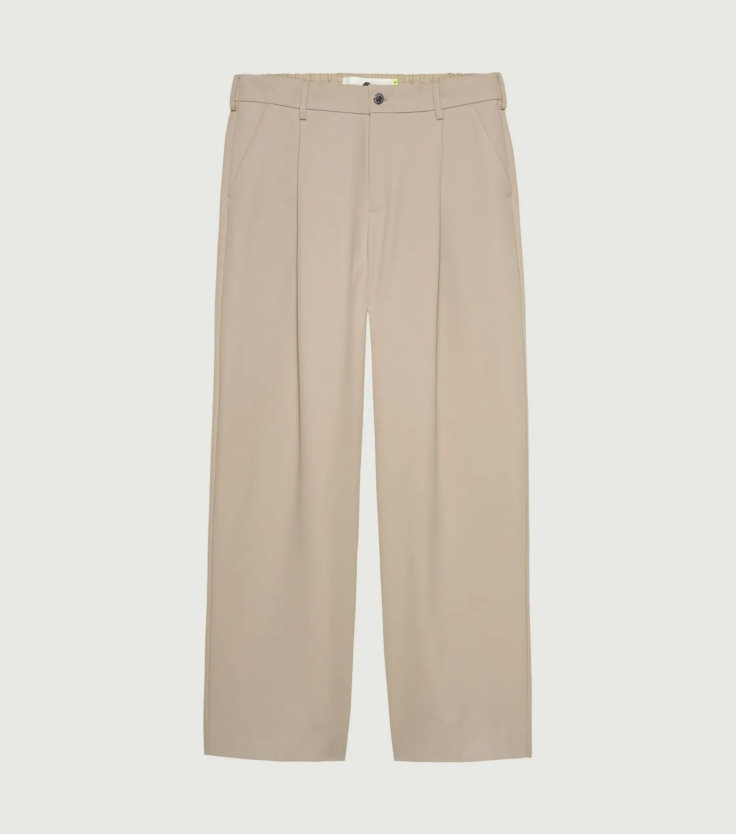 Wide Leg After Trousers Beige