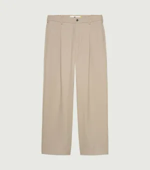 Wide Leg After Trousers Beige
