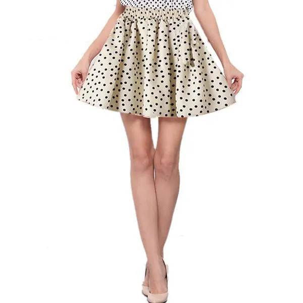 Women Retro High Waist Pleated Floral Chiffon Mini Short Casual Skirts Sweet