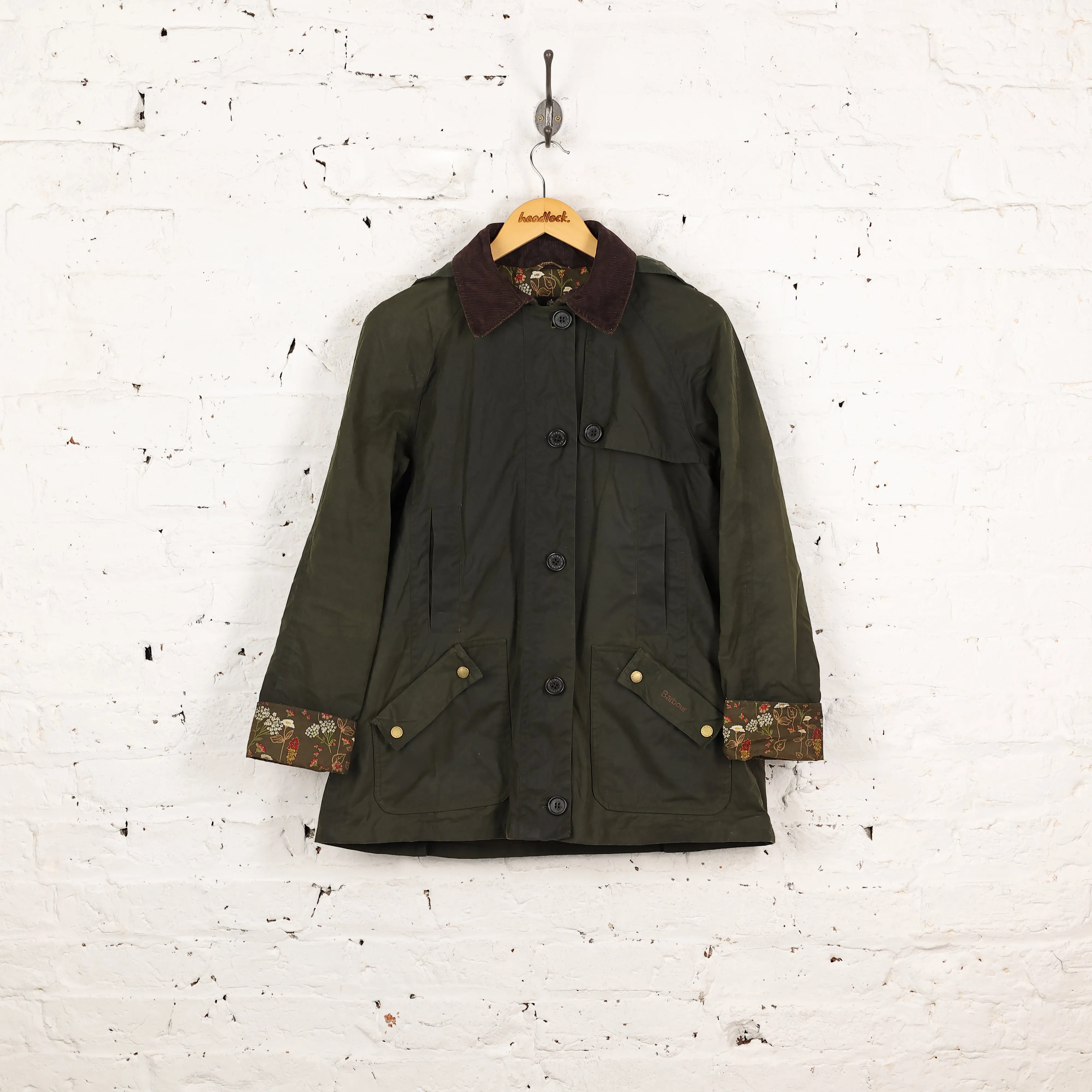 Women's Barbour Parceval Wax Jacket - Green - Women's M