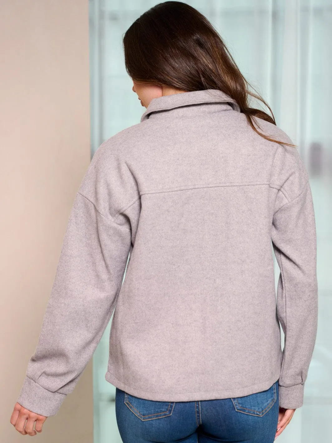 WOMEN'S LONG SLEEVE ZIP UP FRONT POCKETS JACKET