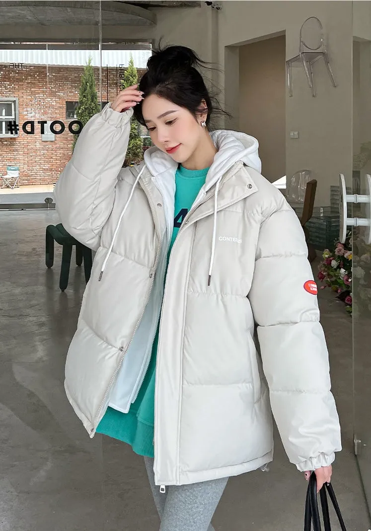 Women's Relaxed-Fit Faux Two-Piece Puffer Jacket for Everyday Use