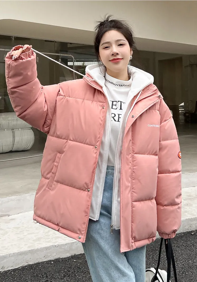 Women's Relaxed-Fit Faux Two-Piece Puffer Jacket for Everyday Use