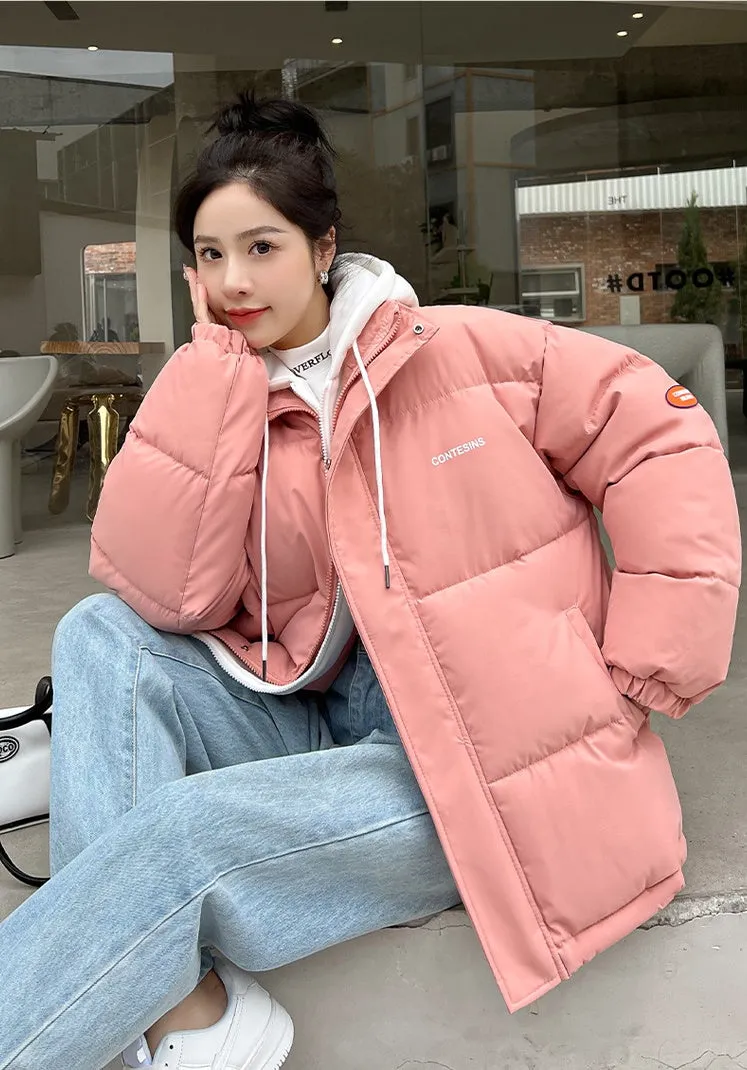 Women's Relaxed-Fit Faux Two-Piece Puffer Jacket for Everyday Use