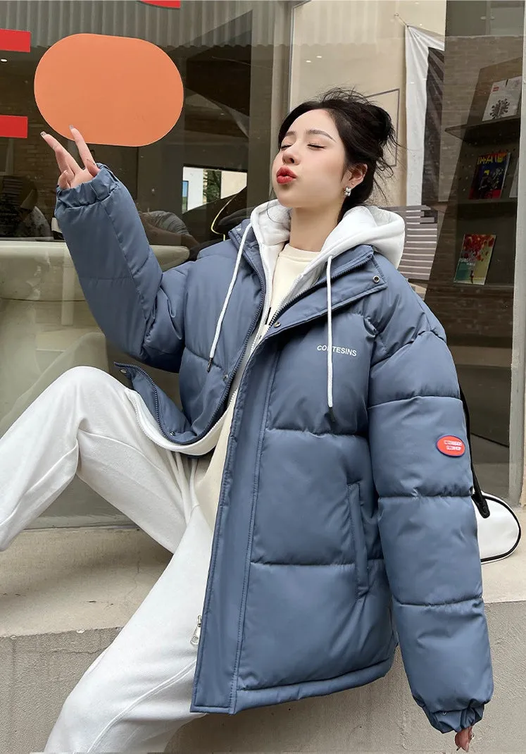 Women's Relaxed-Fit Faux Two-Piece Puffer Jacket for Everyday Use