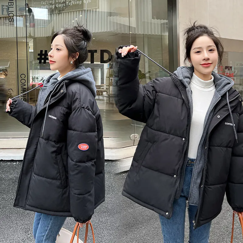 Women's Relaxed-Fit Faux Two-Piece Puffer Jacket for Everyday Use