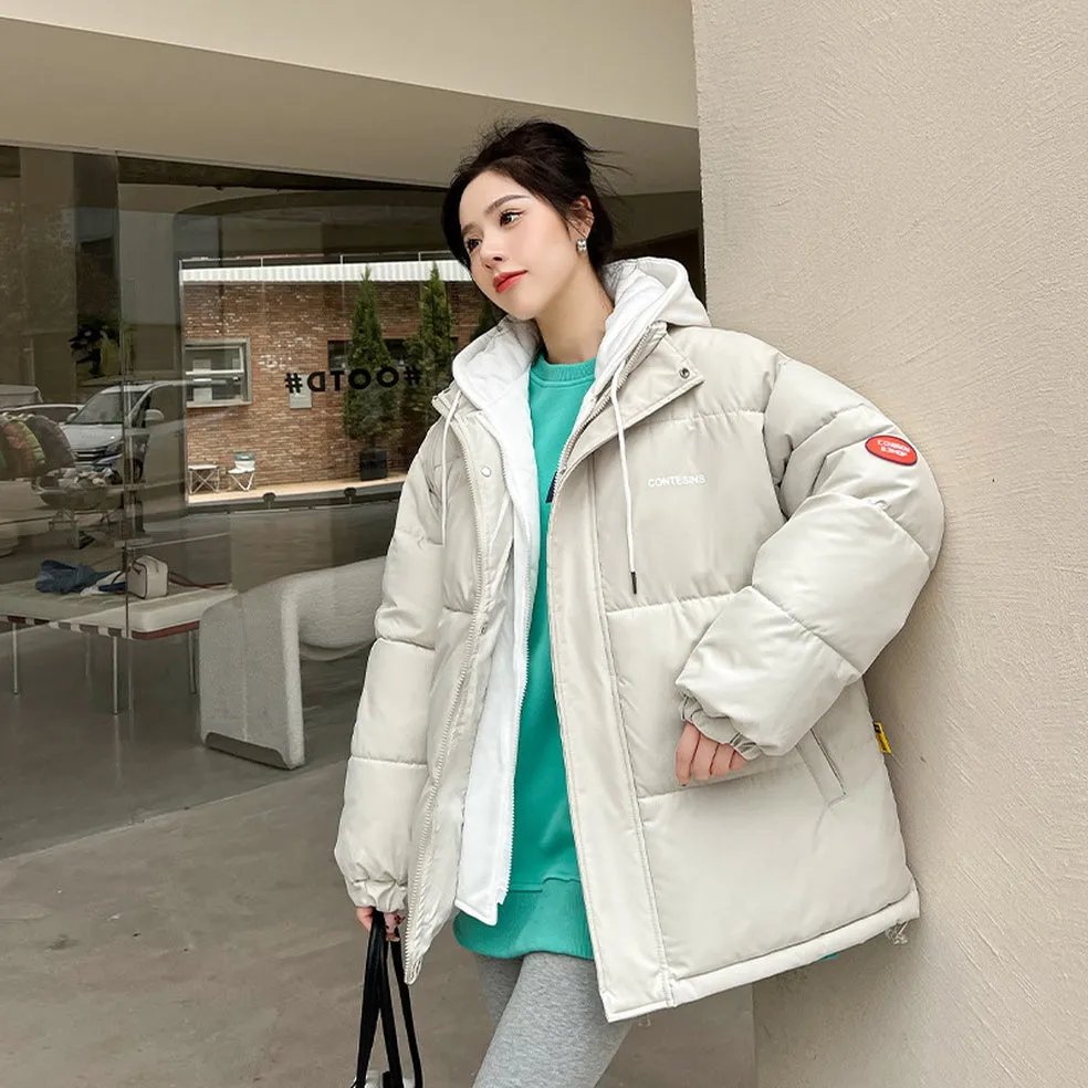 Women's Relaxed-Fit Faux Two-Piece Puffer Jacket for Everyday Use