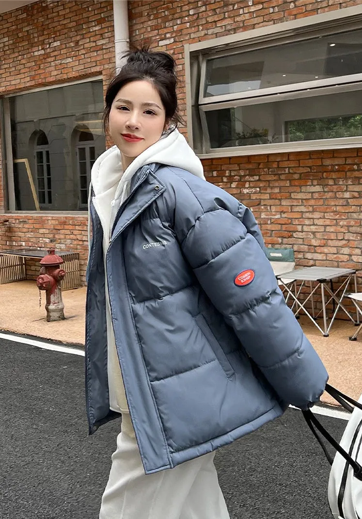 Women's Relaxed-Fit Faux Two-Piece Puffer Jacket for Everyday Use