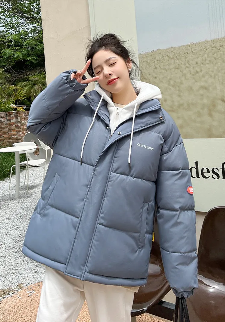 Women's Relaxed-Fit Faux Two-Piece Puffer Jacket for Everyday Use