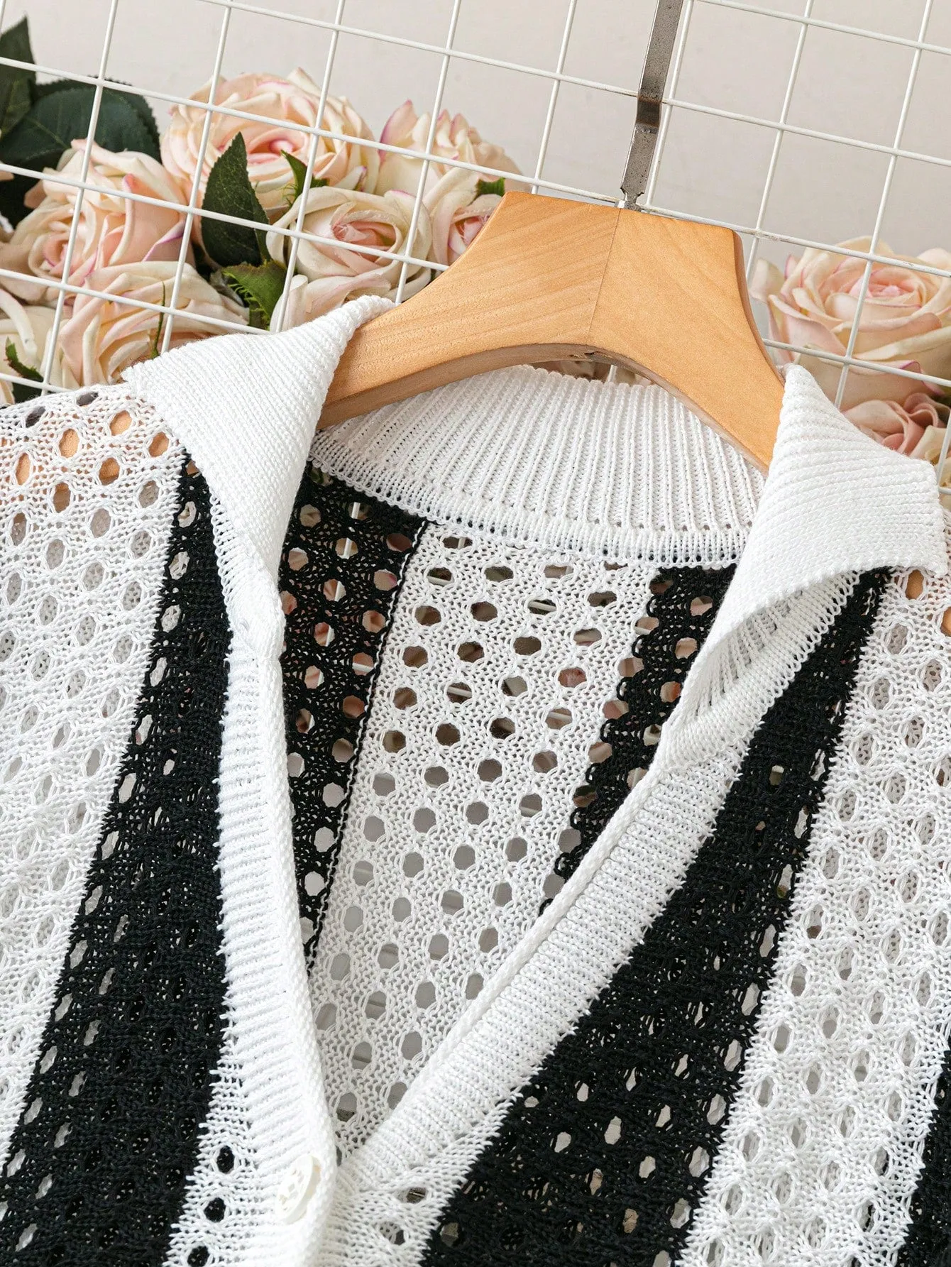 Women's Striped Sweater and Straight Leg Pants Set - Plus Size