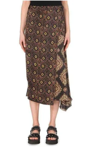 Wrap Silk Blend Skirt