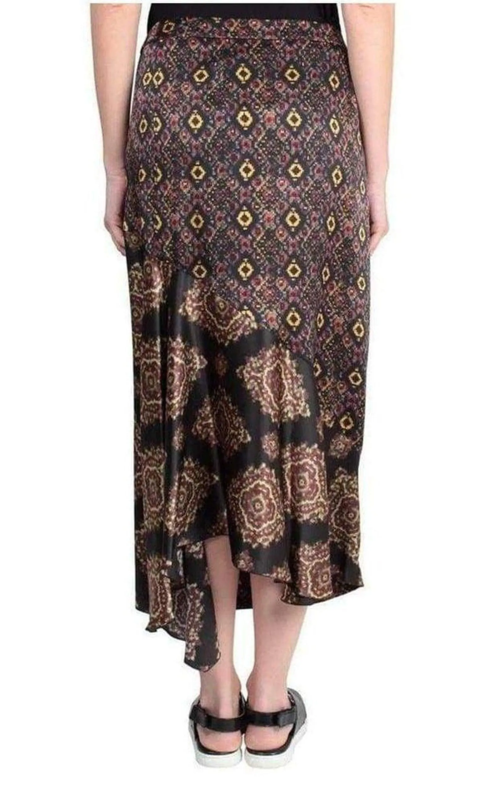 Wrap Silk Blend Skirt