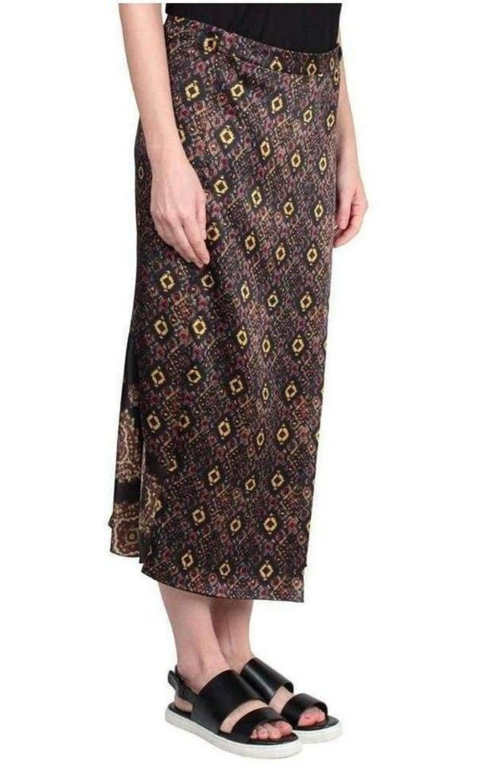 Wrap Silk Blend Skirt