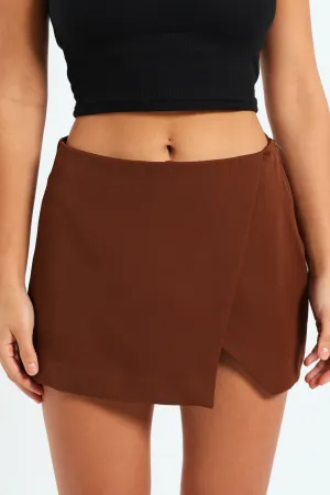 Wrap Skort - Brown