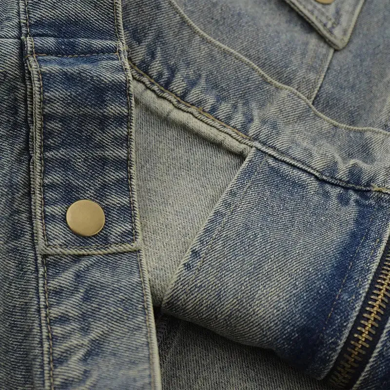 Y2K Oversized Plain Washed Denim Jacket for Fashion-Forward Style
