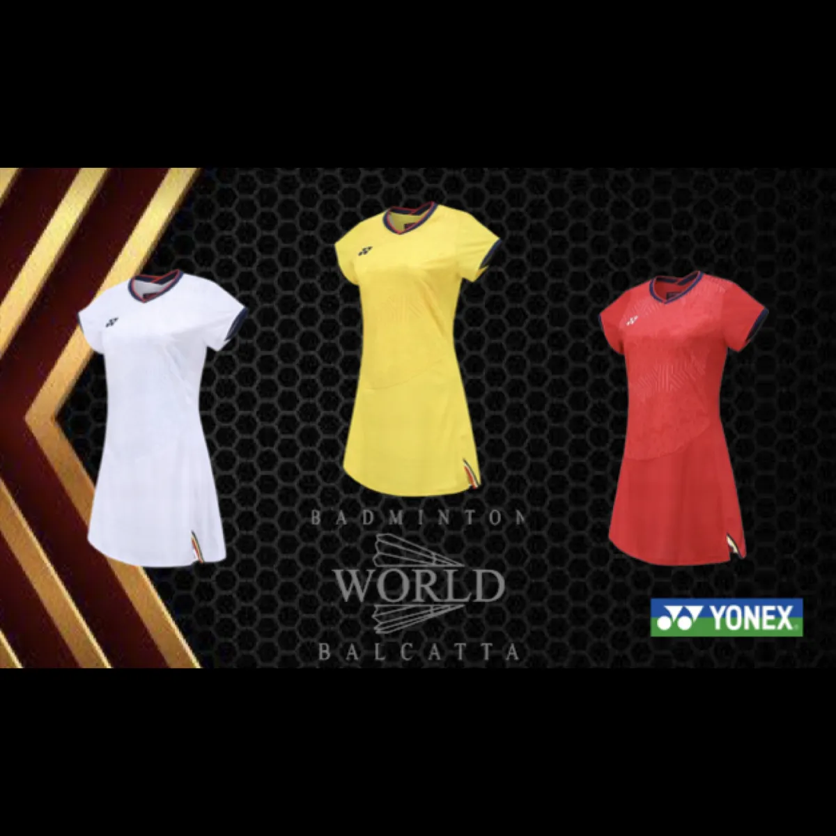 YONEX China National Team Wear Womens Premium Sports Dress (With Inner Shorts) Yellow 20683EX