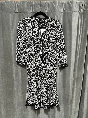 Zadig & Voltaire Black and White Heart Print Flair Bottom Dress