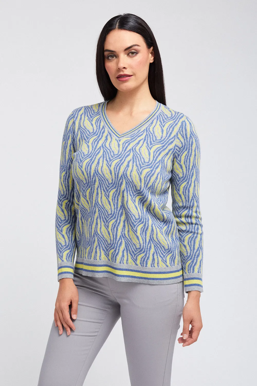 Zebra V Neck - Safari Bound: FINAL SALE