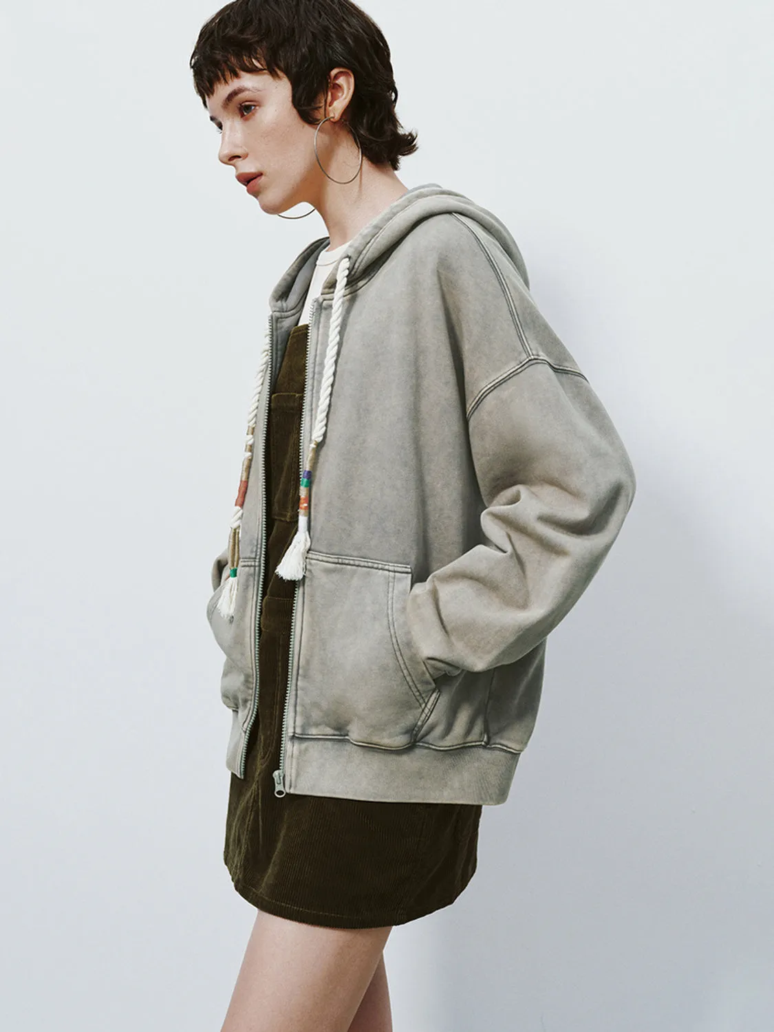 Zip Up Front Hoodie Jackets